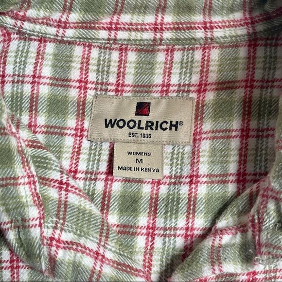 Woolrich Womens Size Medium Flannel Shirt Pink & Green Plaid w/Pockets - Picture 2 of 9